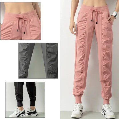 Women's Quick-Dry Athletic Joggers with Drawstring & Pockets | Fitness & Running Sweatpants